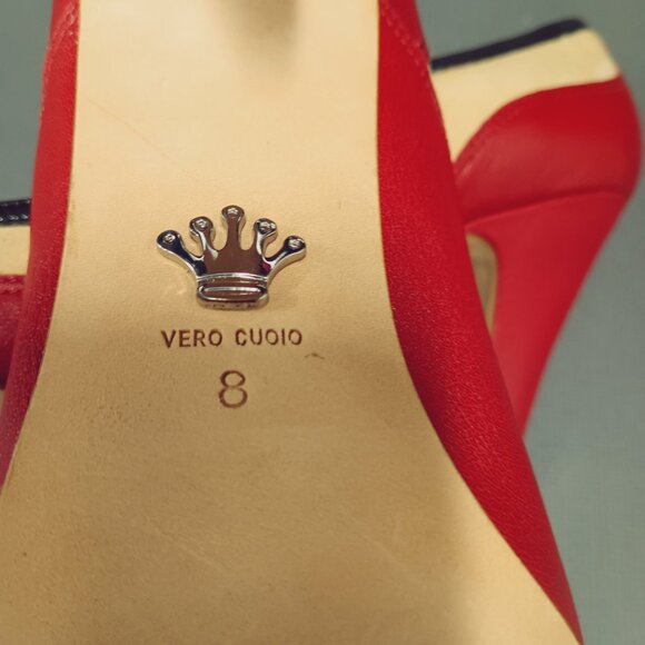 Nina Originals "Aneko" Pumps Leather/Suede Red/Tan/Black Size 8 NWOT - Picture 6 of 7